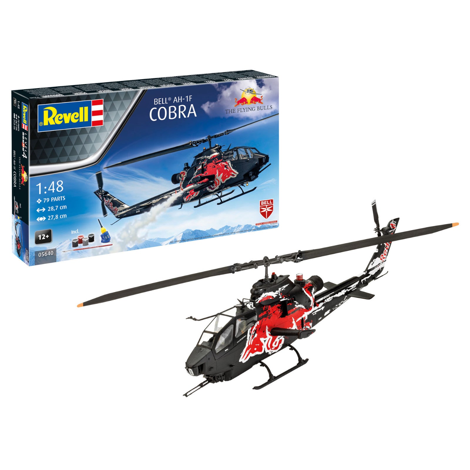 Revell Gift Set AH-1F Cobra: Flying Bulls 25th Anniv. Helicopter Model Kit 1:48