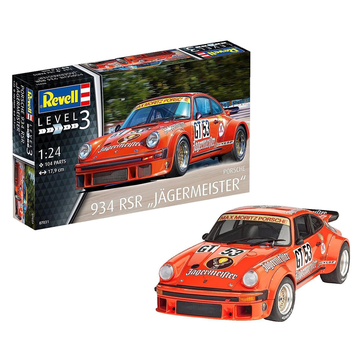 Revell Porsche 934 RSR Jagermeister GT Race Car Model Kit 07031