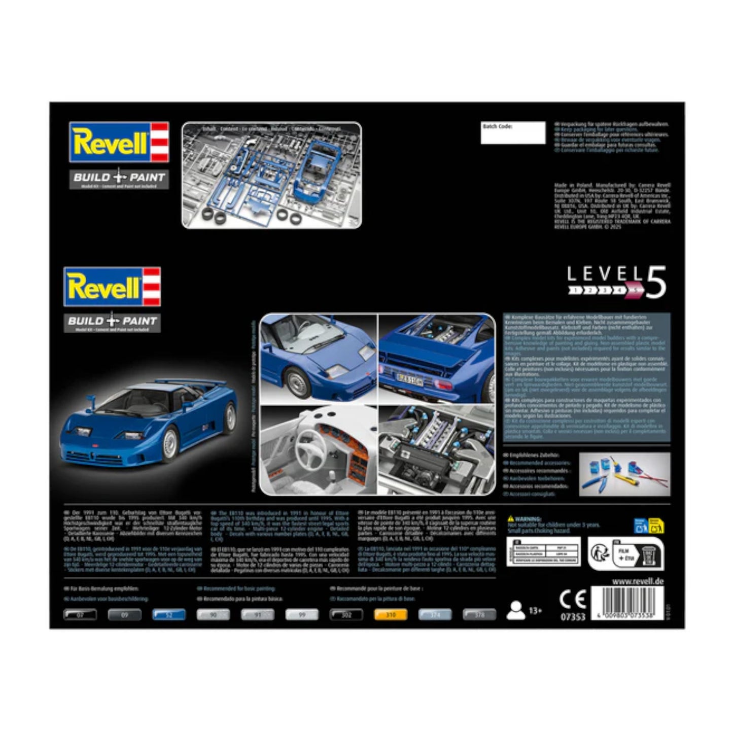 Revell EB110 90s Italian Sports Car with Paints 07353 3D Puzzle Alternate 2