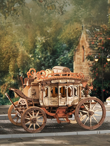 ROKR ROKR Stagecoach Mechanical Music Box 3D Wooden Puzzle 3D Puzzle AMKA1 Alternate 3