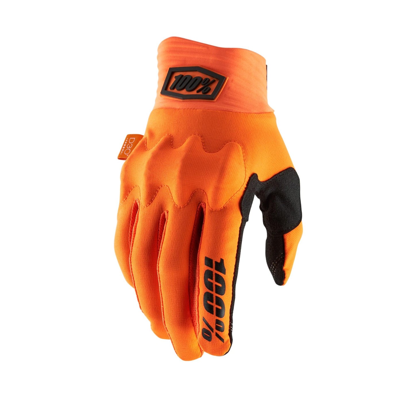 100% Cognito D30 Men's Full Finger Cycling Gloves Fluo Orange/Black Medium