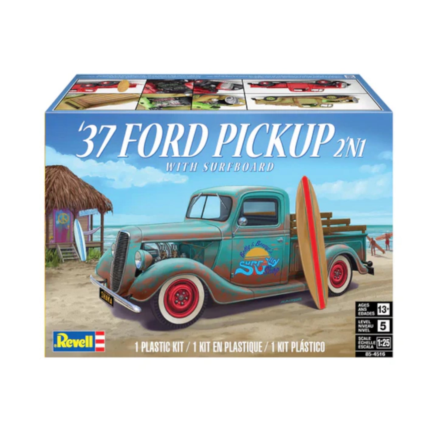Revell 37 Ford Pickup with Surfboard 2N1 Truck Model Kit 1:25 14516 Alternate 7