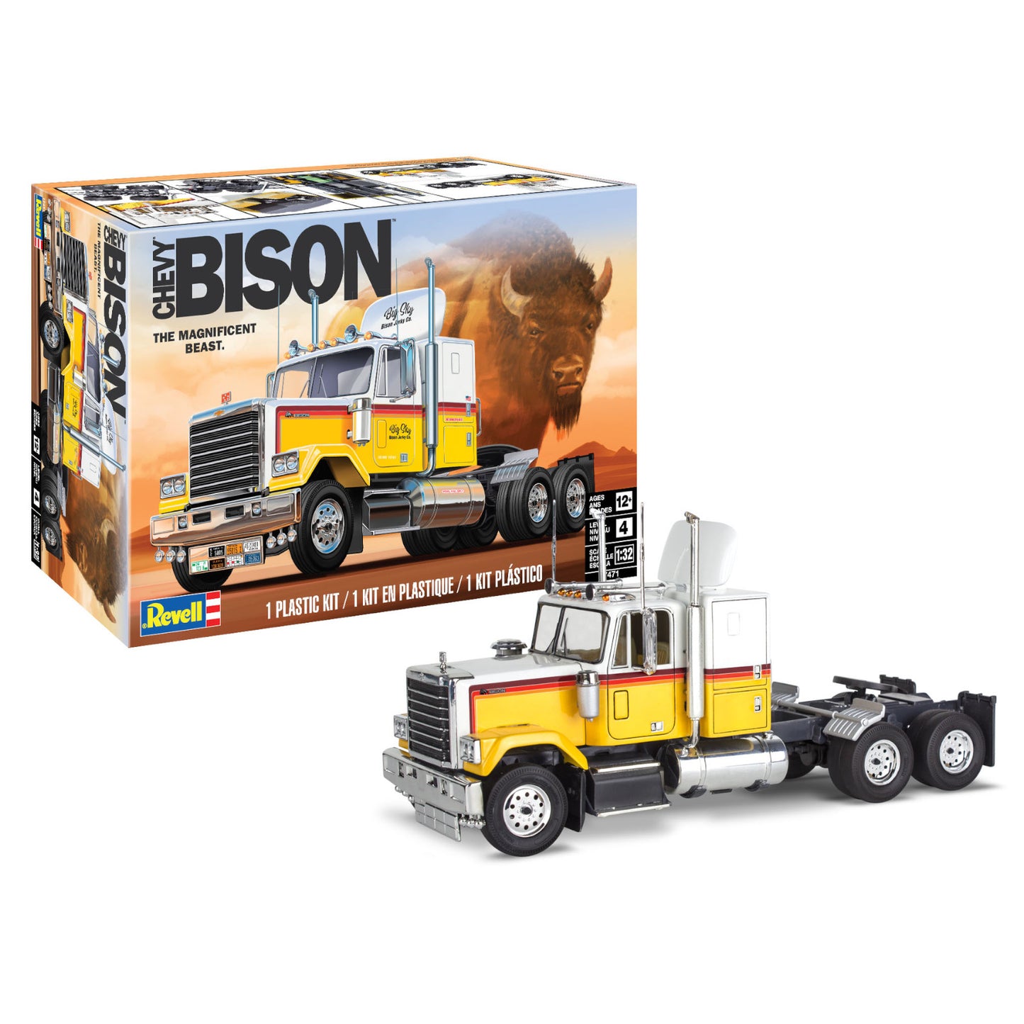 Revell 1978 Chevy Bison Truck Model Kit Semi Truck American Lorry