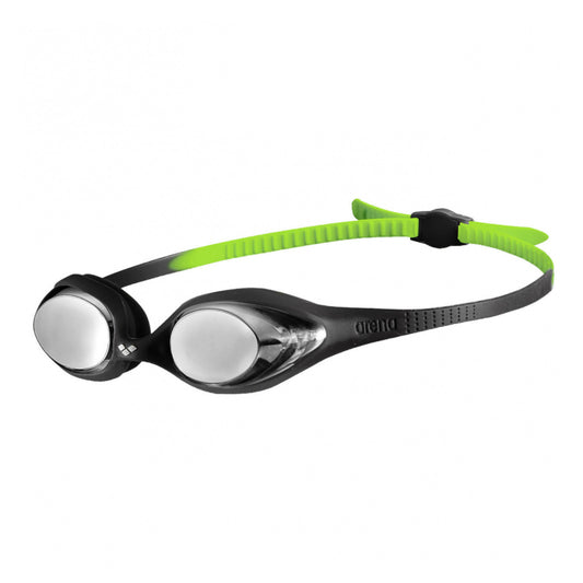 Arena Spider Junior Mirror Training Black Silver Green Kid's Swimming Goggles