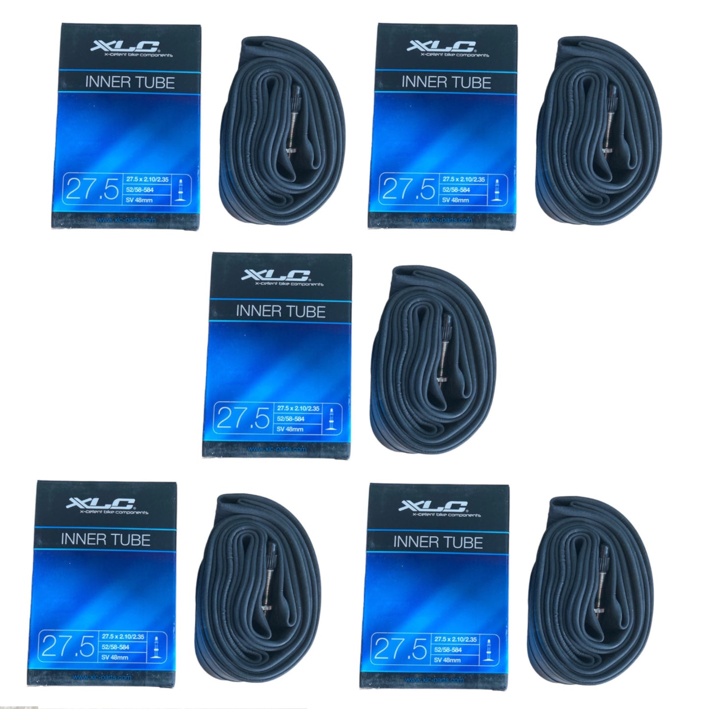 Chambre à air de vélo XLC PV 48 mm VT-S27 27,5 x 2,1-2,35" 27,5 pouces avec valve Presta