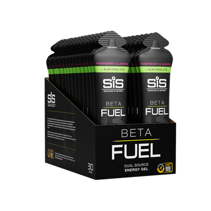 SIS BETA Fuel +Electrolyte Sports Energy Gels - Raspberry and Lemon 60ml Multipack