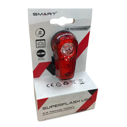 Fahrradrücklicht Smart Superflash 0,5W wiederaufladbar Schwarz