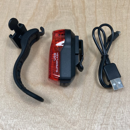 Fahrradrücklicht Smart Superflash 0,5W wiederaufladbar Schwarz