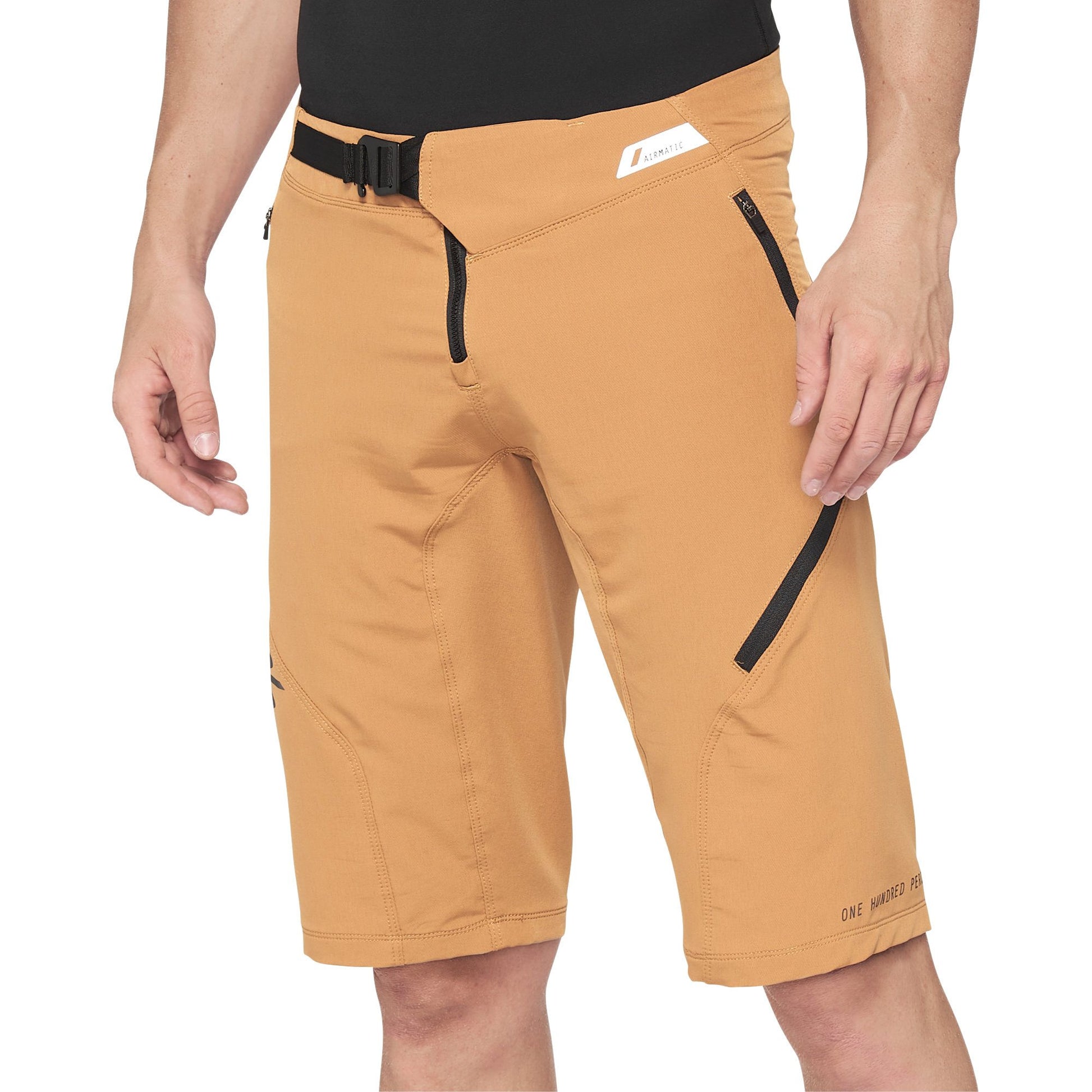 100% Airmatic Men's Baggy Cycling Shorts Caramel - 34"