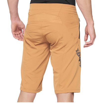 100% Airmatic Men's Baggy Cycling Shorts Caramel - 34" Alternate 1