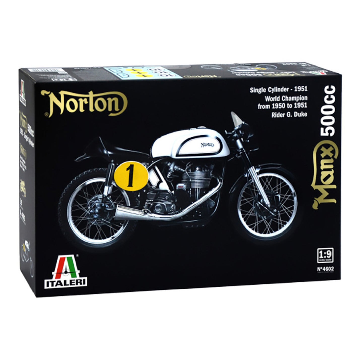 Italeri Norton Manx 500cc 1:9 Motorbike Model Kit 4602
