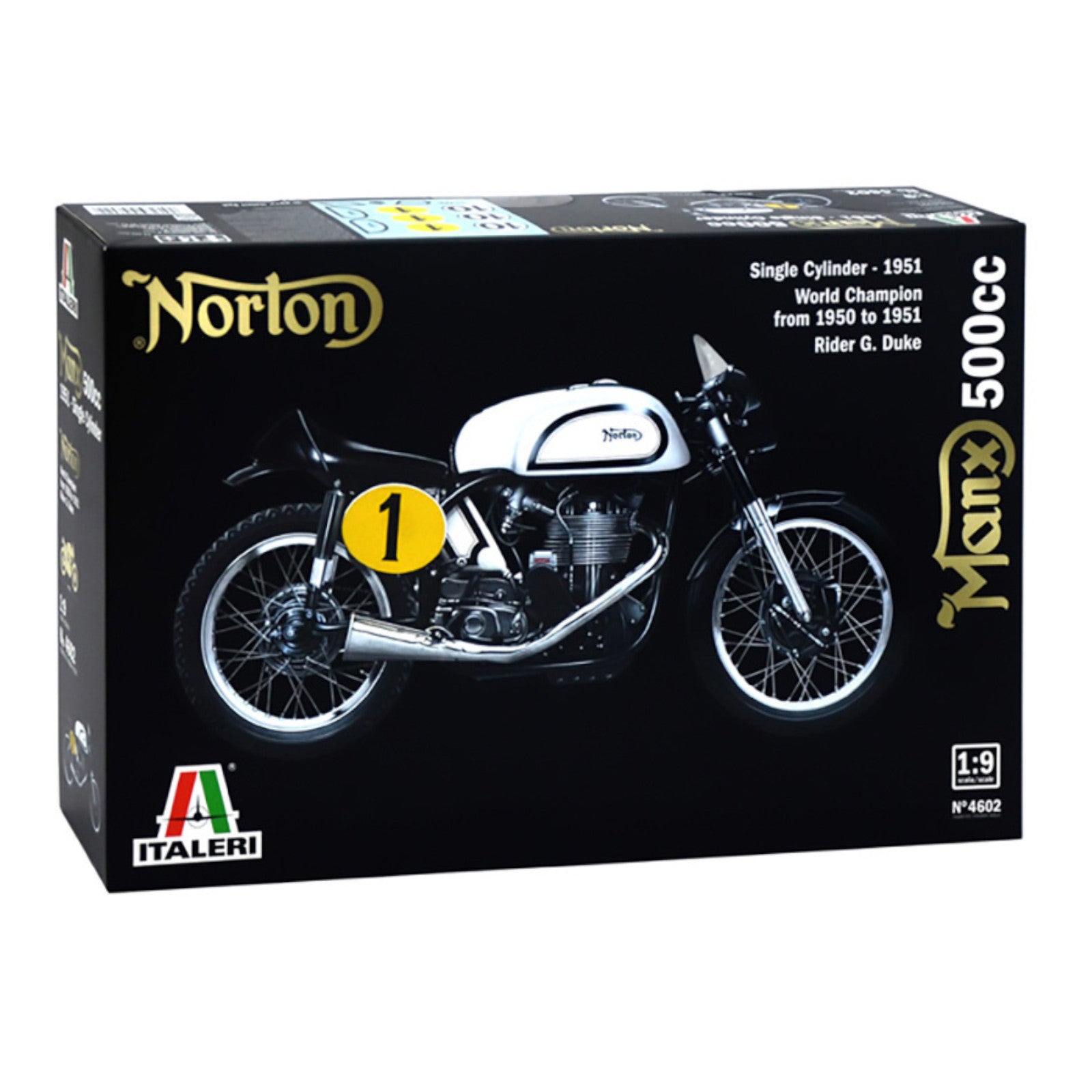 Italeri Norton Manx 500cc 1:9 Motorbike Model Kit 4602