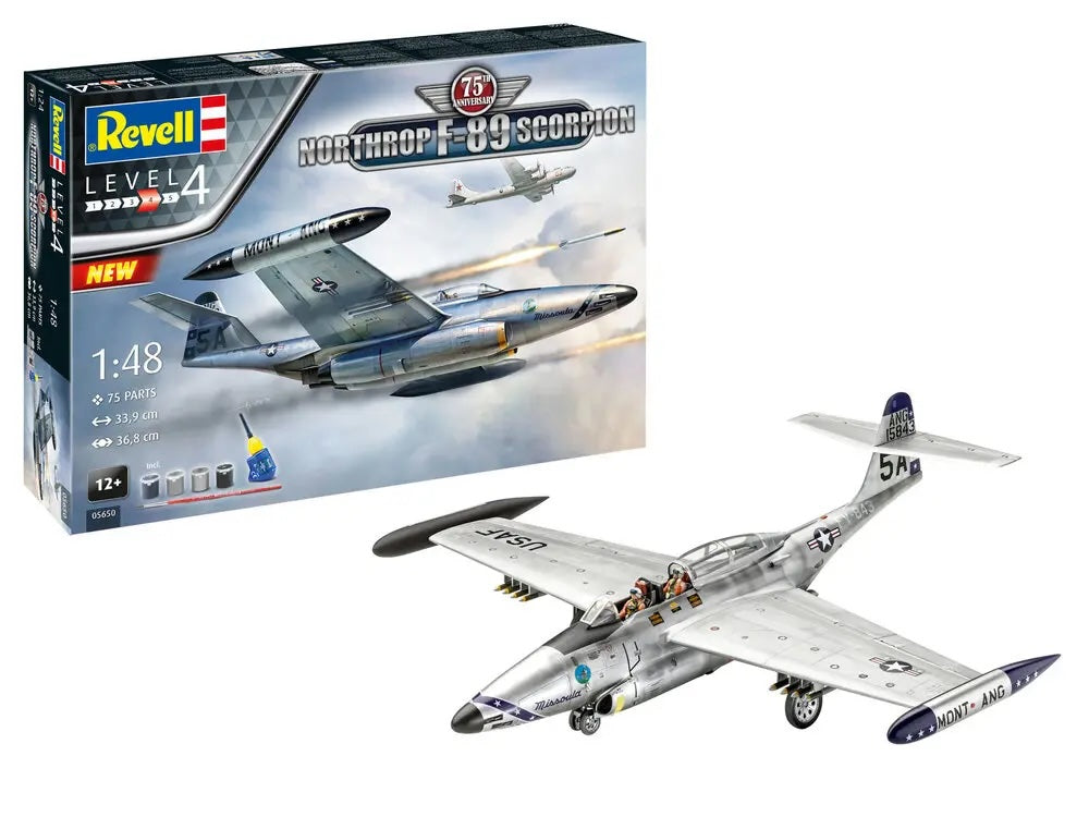 Revell Gift Set Northrop F-89 Scorpion 75th Anniversary Plane Model Kit 1:48
