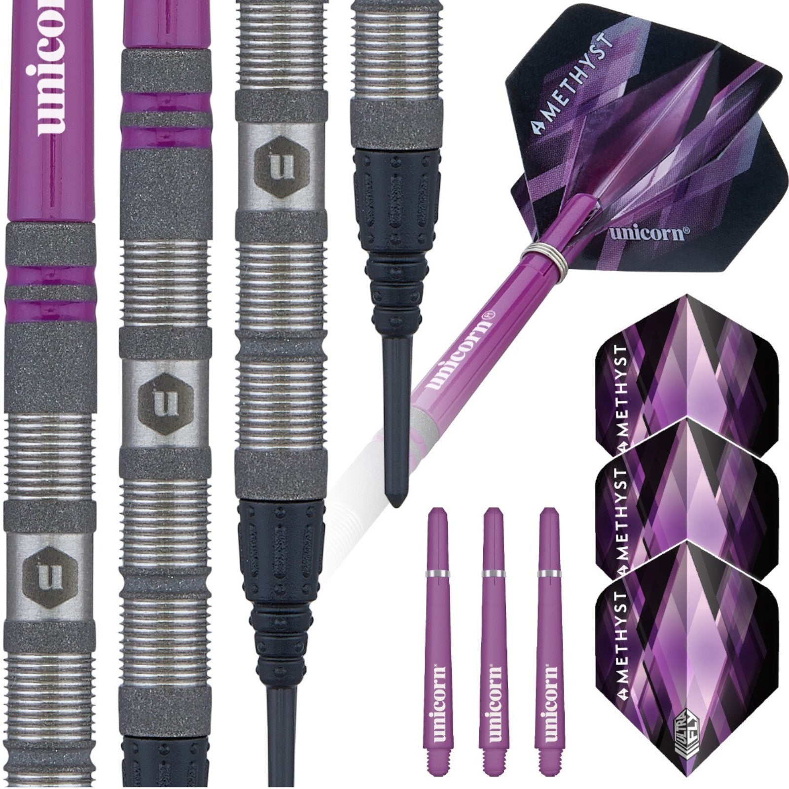 Unicorn Amethyst S1 80% Tungsten 18G Soft Tip Dart
