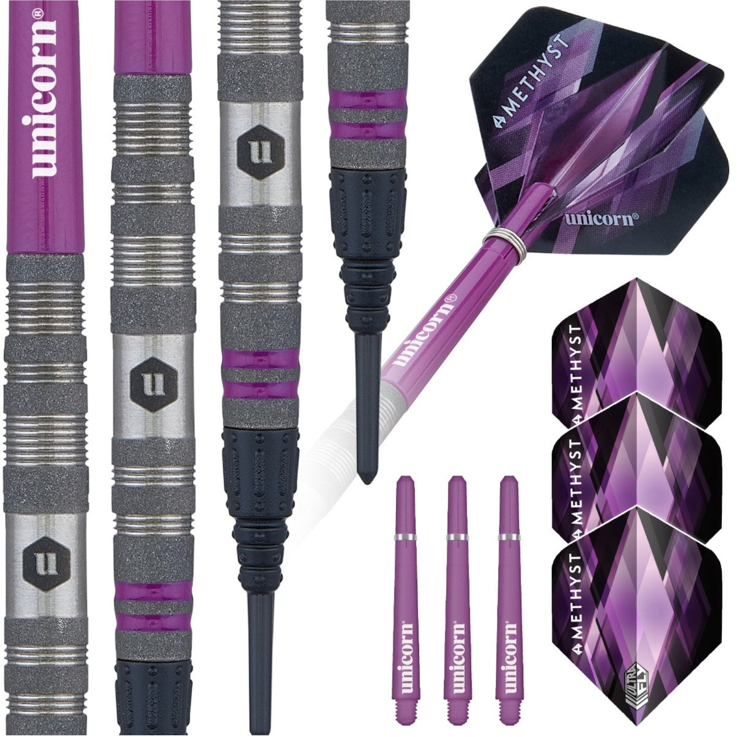 Unicorn Amethyst S2 80% Tungsten 18G Soft Tip Dart