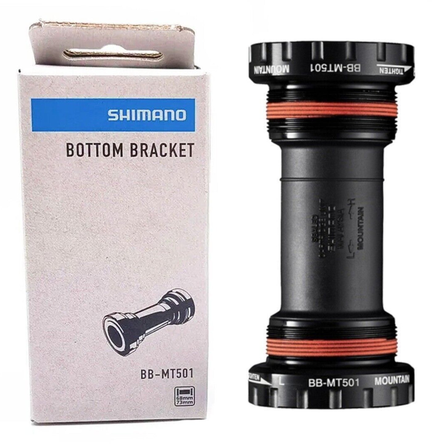 Shimano BB-MT501 HollowTech II Support de pédalier de vélo avec filetage anglais 68/73 mm