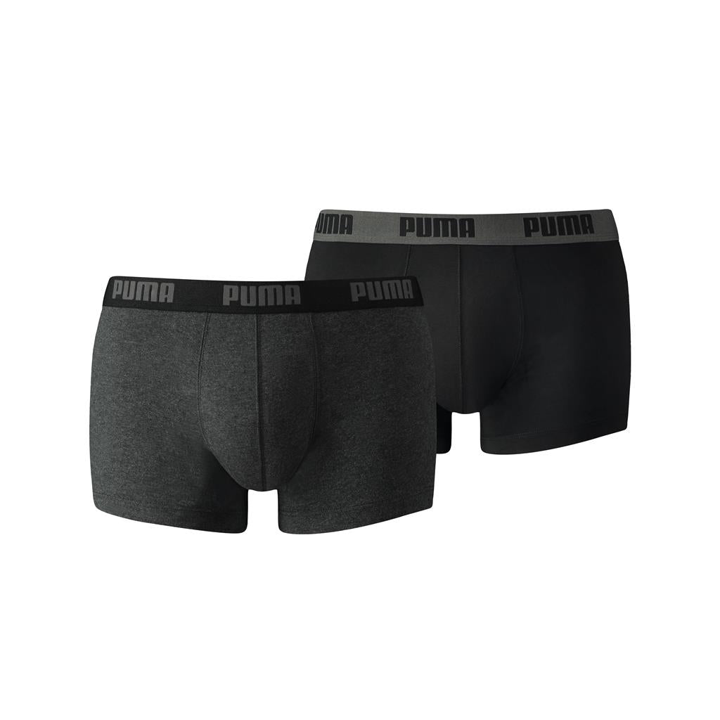 Puma Cotton Trunk Shorts 2 Pack Dark Grey Black Small Men's Underwear