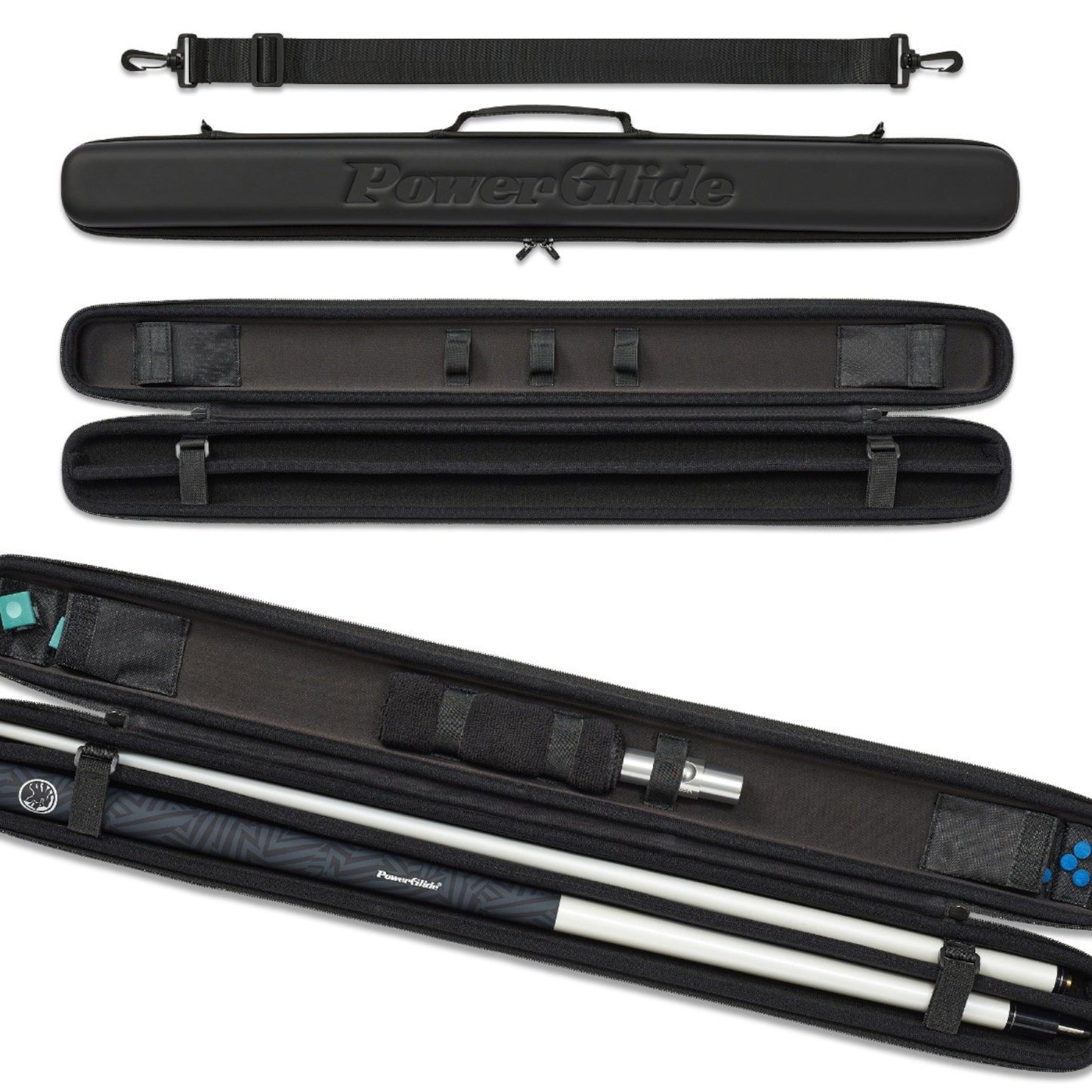 Powerglide Svartur Case (2-Piece Cue) Black Snooker Cue Case Alternate 1