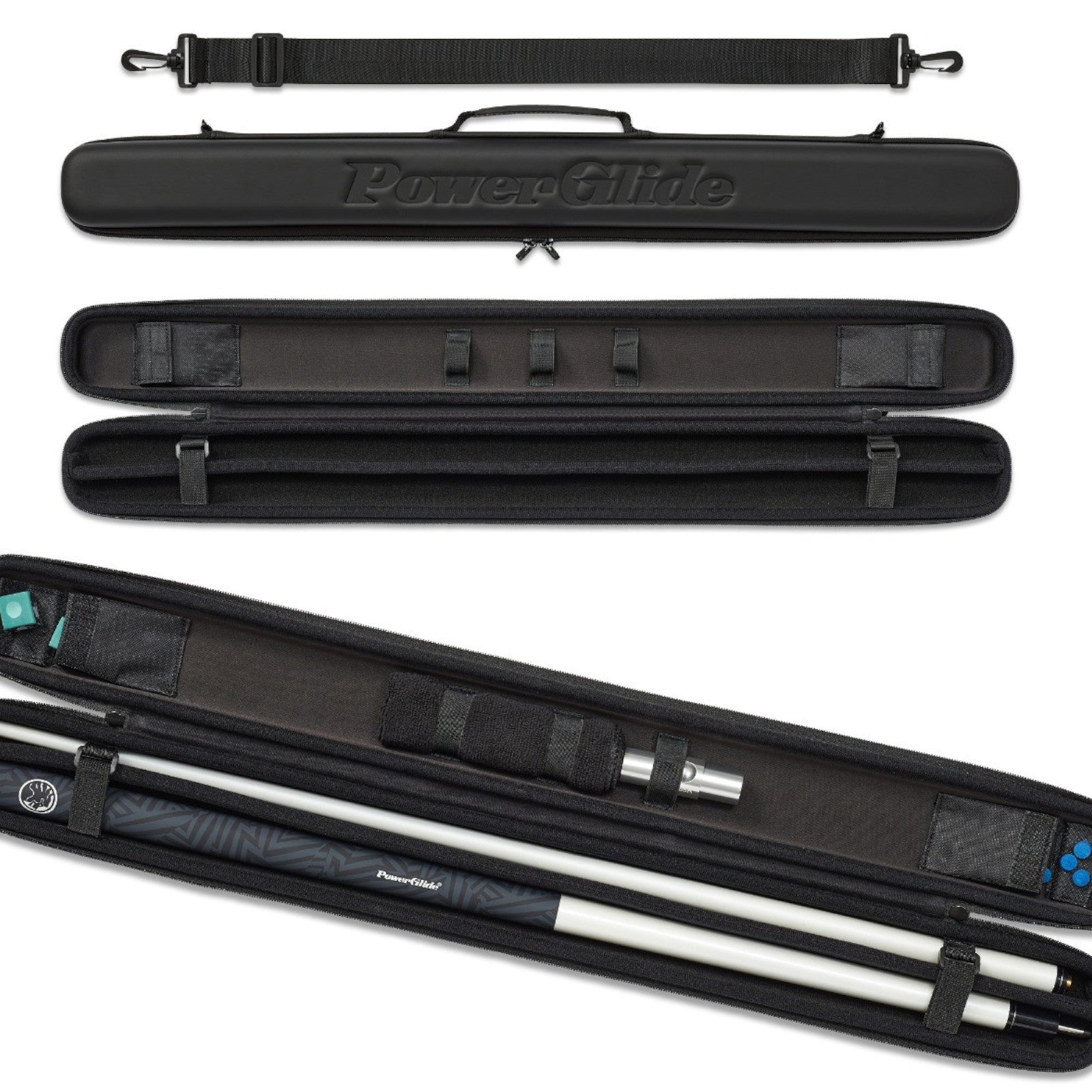 Powerglide Svartur Case (2-Piece Cue) Black Snooker Cue Case Alternate 1