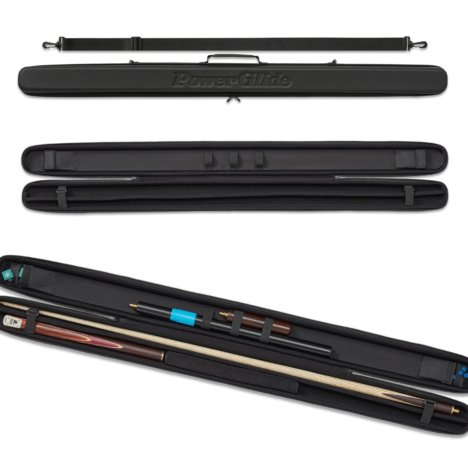 Powerglide Svartur Case (3/4 Joint Cue) Black Snooker Cue Case Alternate 1