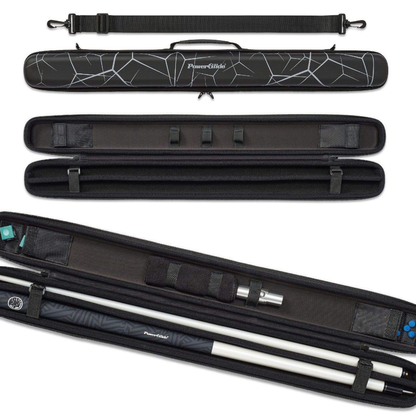Powerglide Svartur Case (2-Piece Cue) Noir Snooker Cue Case Alternate 1