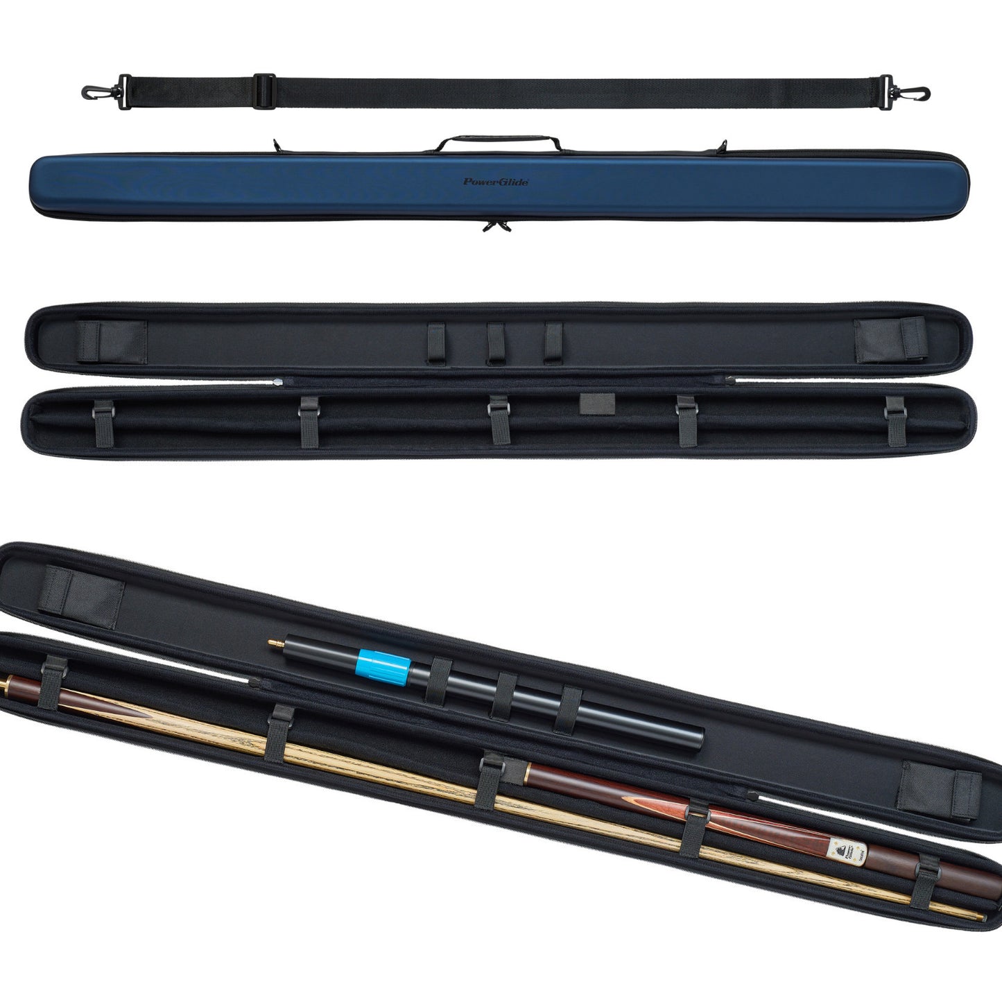 Powerglide Svartur Case (3/4 Joint Cue) Met Blue Snooker Cue Case Alternate 1