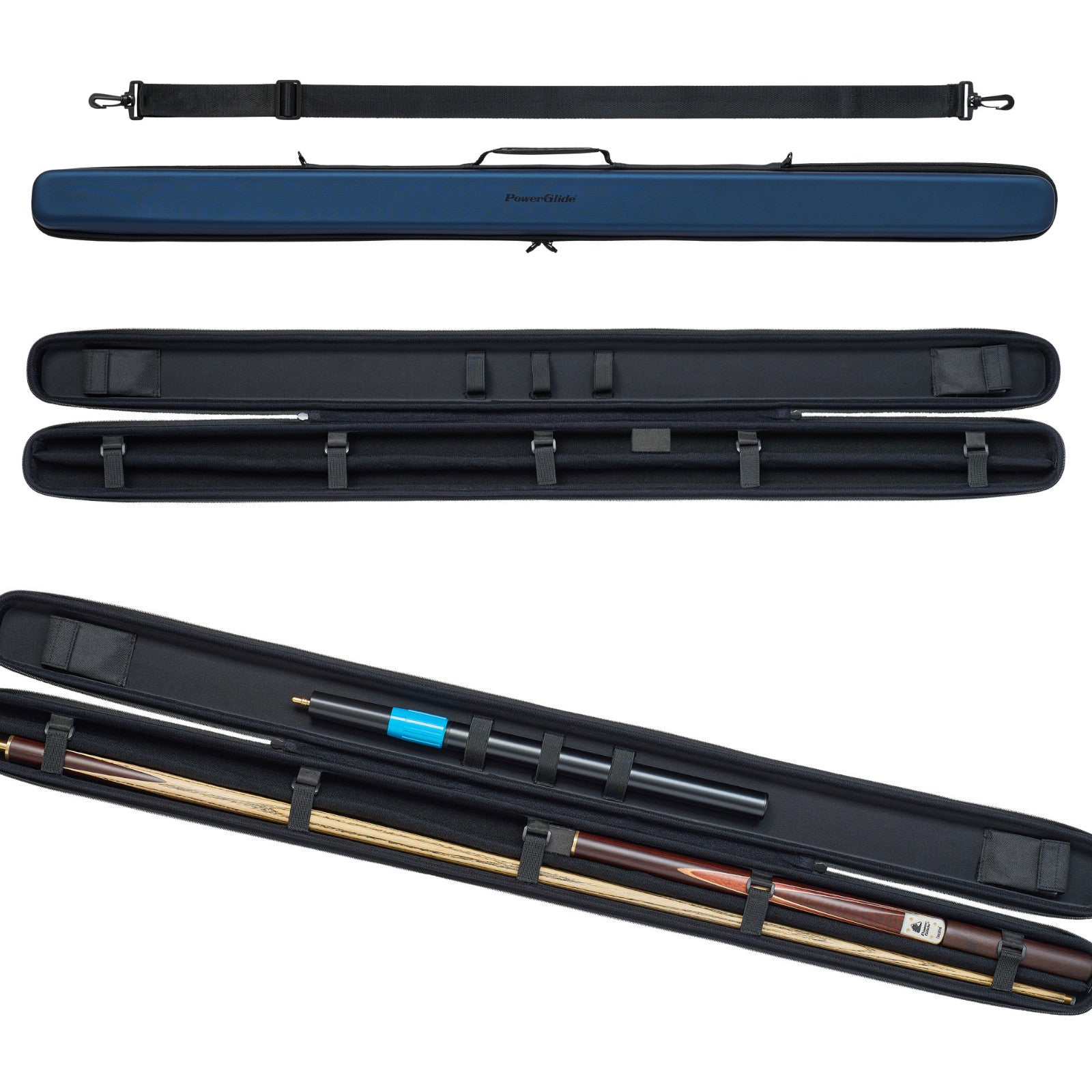 Powerglide Svartur Case (3/4 Joint Cue) Met Blue Snooker Cue Case Alternate 1