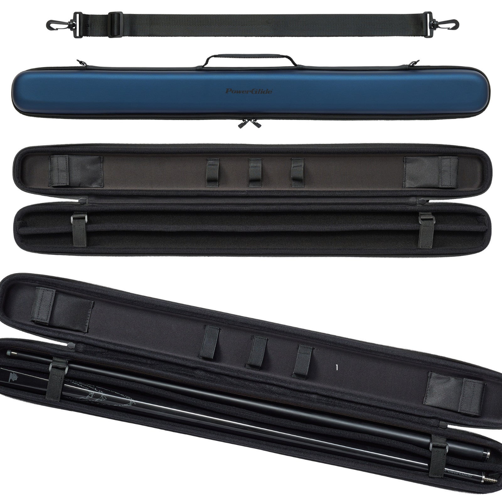 Powerglide Svartur Case (2-Piece Cue) Met Blue Snooker Cue Case Alternate 1
