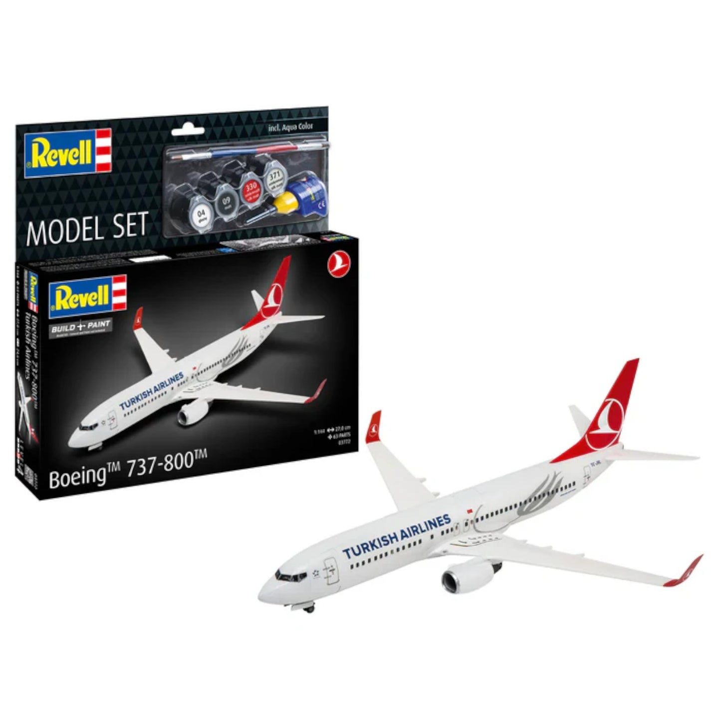 Revell Boeing 737-800 Turkish Airlines Set Plane Model Kit 63772