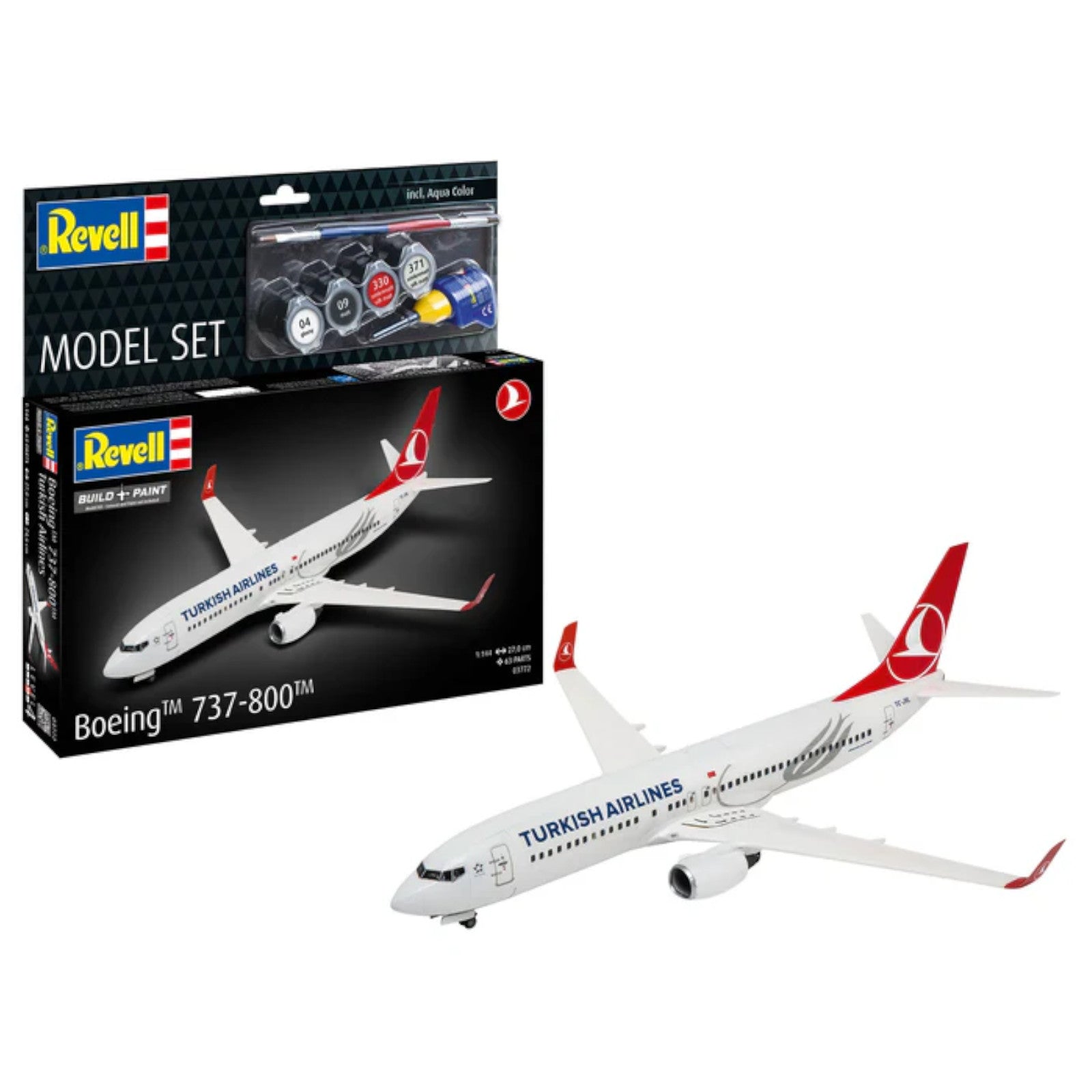 Revell Boeing 737-800 Turkish Airlines Set Plane Model Kit 63772