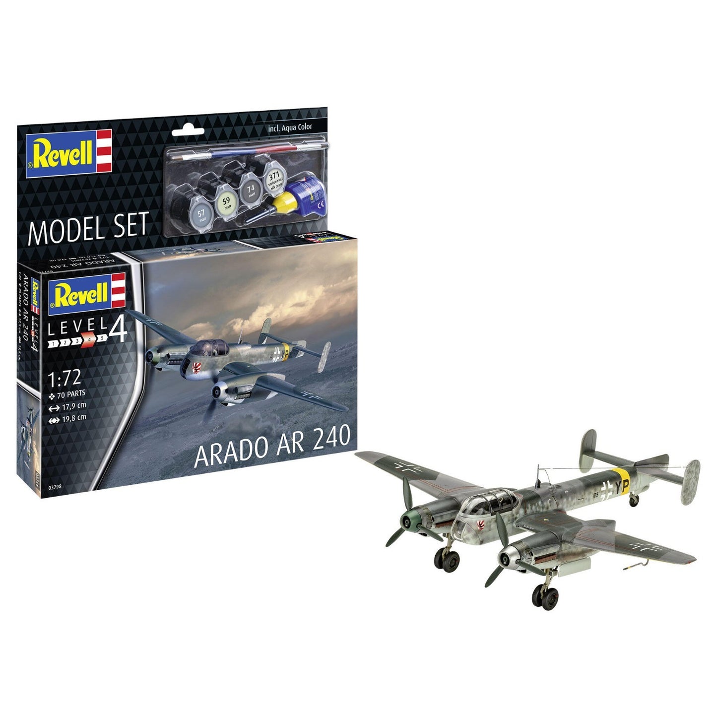 Revell Arado Ar 240 WW2 Plane Model Set Kit 63798