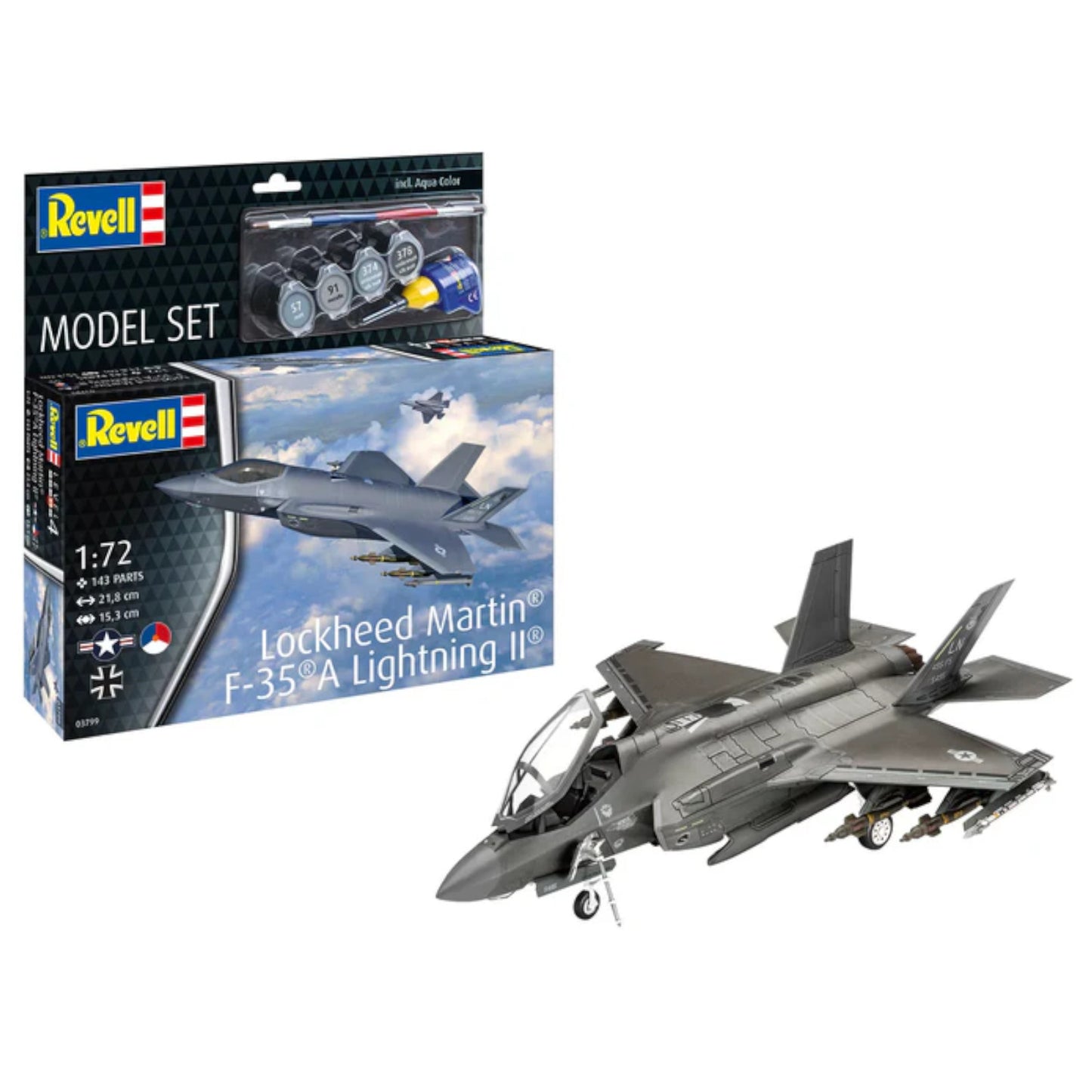 Revell Lockheed Martin F-35A Lightning II Set Plane Model Kit 63799