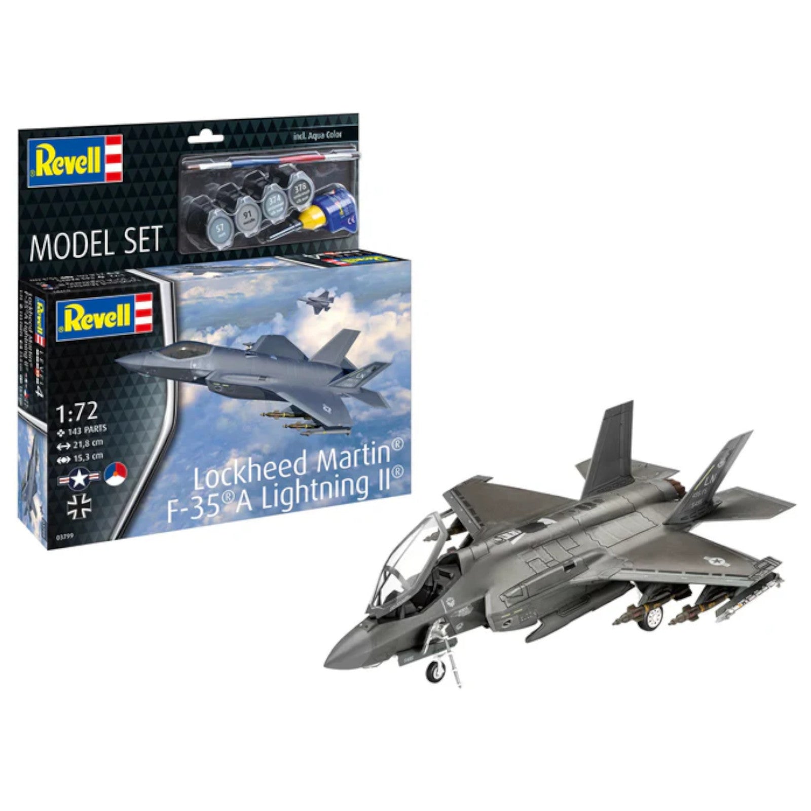 Revell Lockheed Martin F-35A Lightning II Set Plane Model Kit 63799