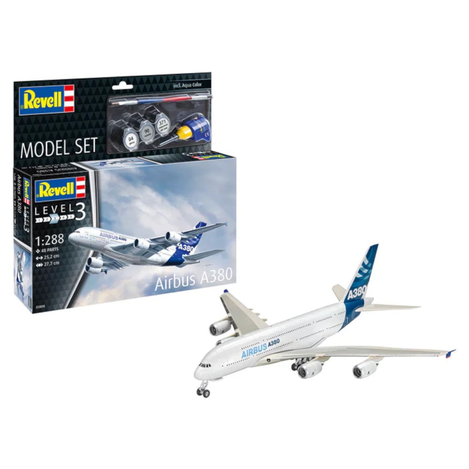 Revell Airbus A380 Set Plane Model Kit 63808