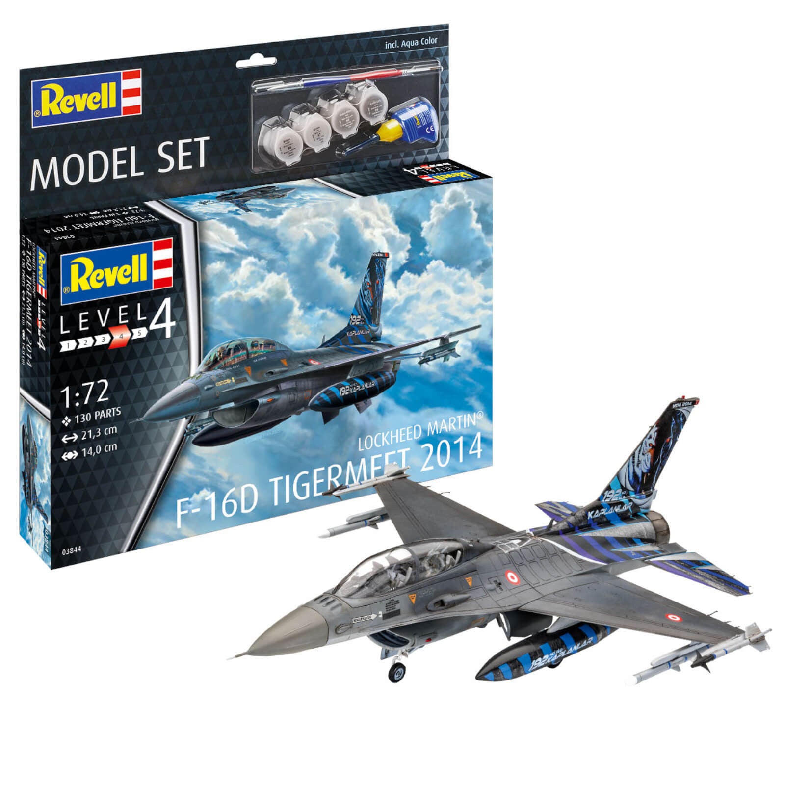 Revell Lockheed Martin F-16D Tigermeet 2014 Plane Model Kit Turkish Air Force Fighter Jet Combat Trainer