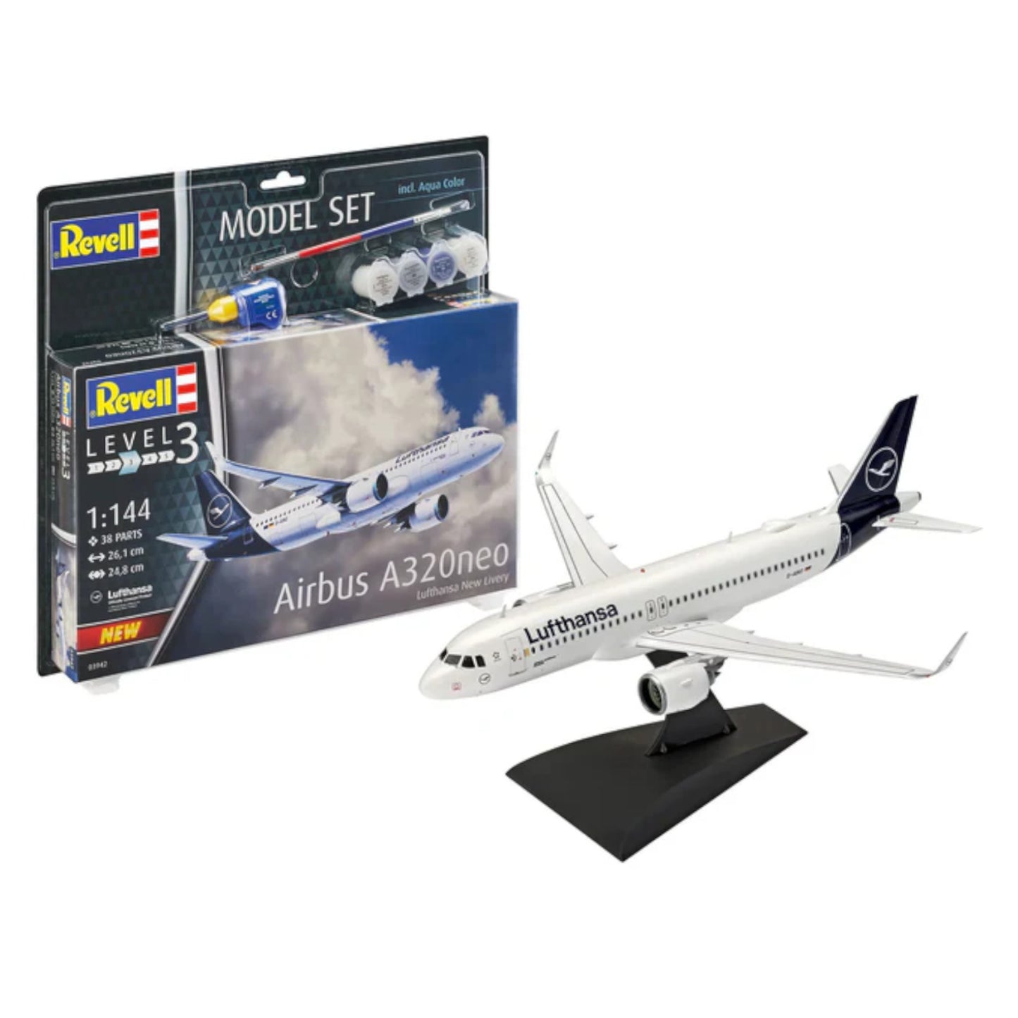 Revell Airbus A320neo Lufthansa New Livery Set Plane Model Kit 63942
