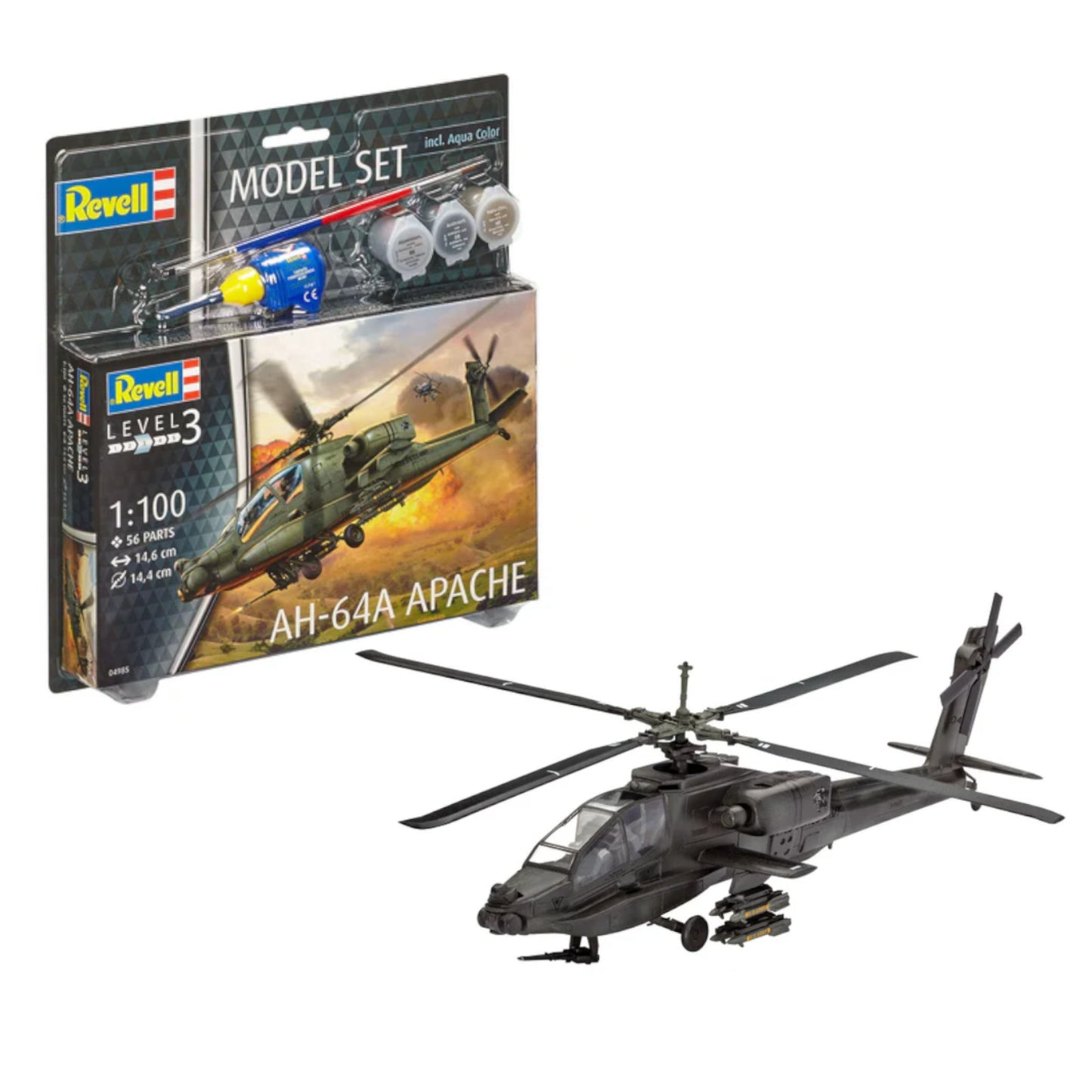 Revell AH-64A Apache Set Helicopter Model Kit 64985