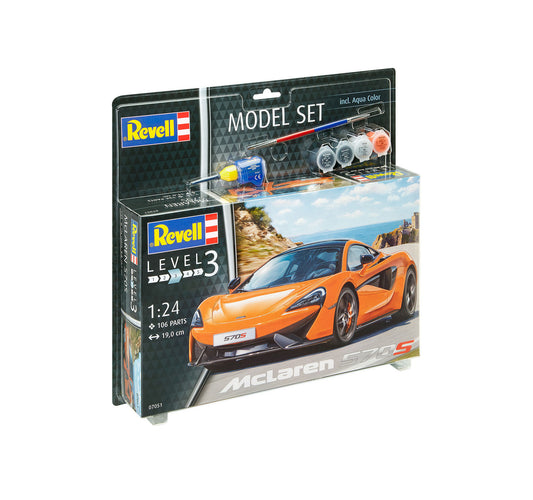 Revell McLaren 570S with Glue Paint & Brush 1:24 Car Model Kit Supercar 67051 Alternate 1
