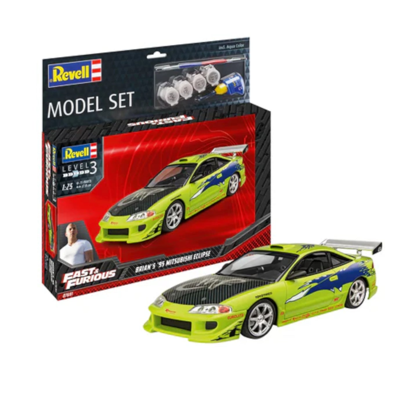 Revell Fast & Furious Brian's 1995 Mitsubishi Eclipse Set Car Model Kit 67691