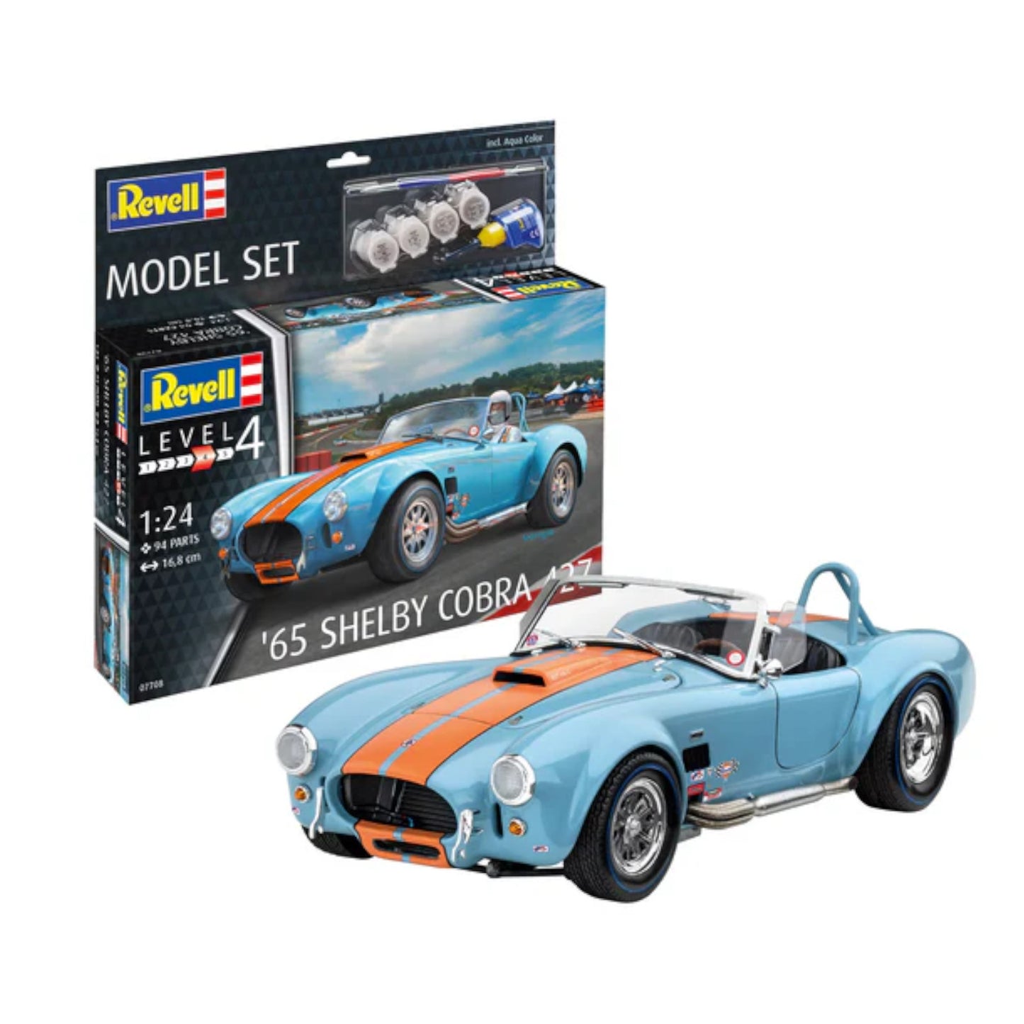 Revell 65 Shelby Cobra 427 1:24 Car Model Set Kit V8 American Sports Car 67708