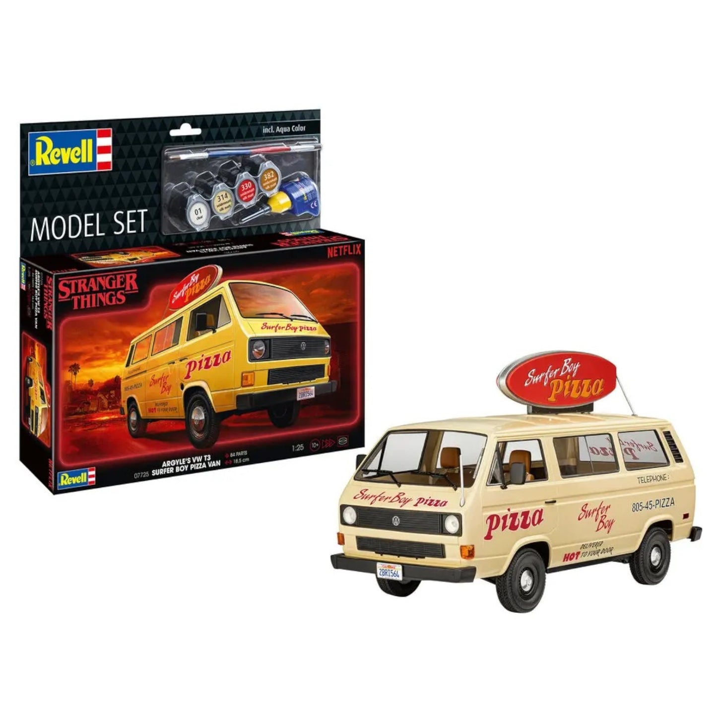Revell Stranger Things Argyle’s VW T3 Surfer Boy Car Model Set 1:25 67725