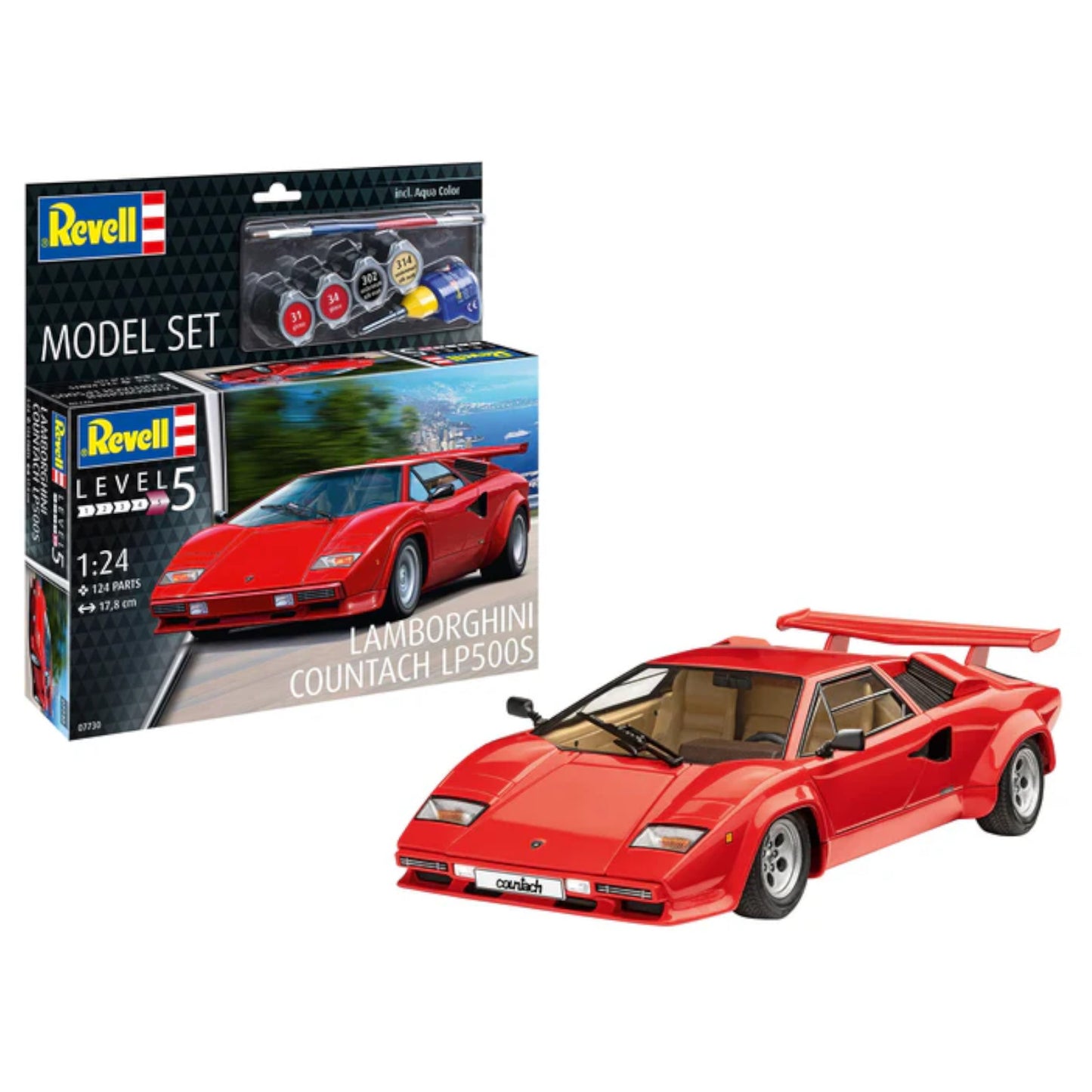 Revell Lamborghini Countach LP500S Set Car Model Kit 67730