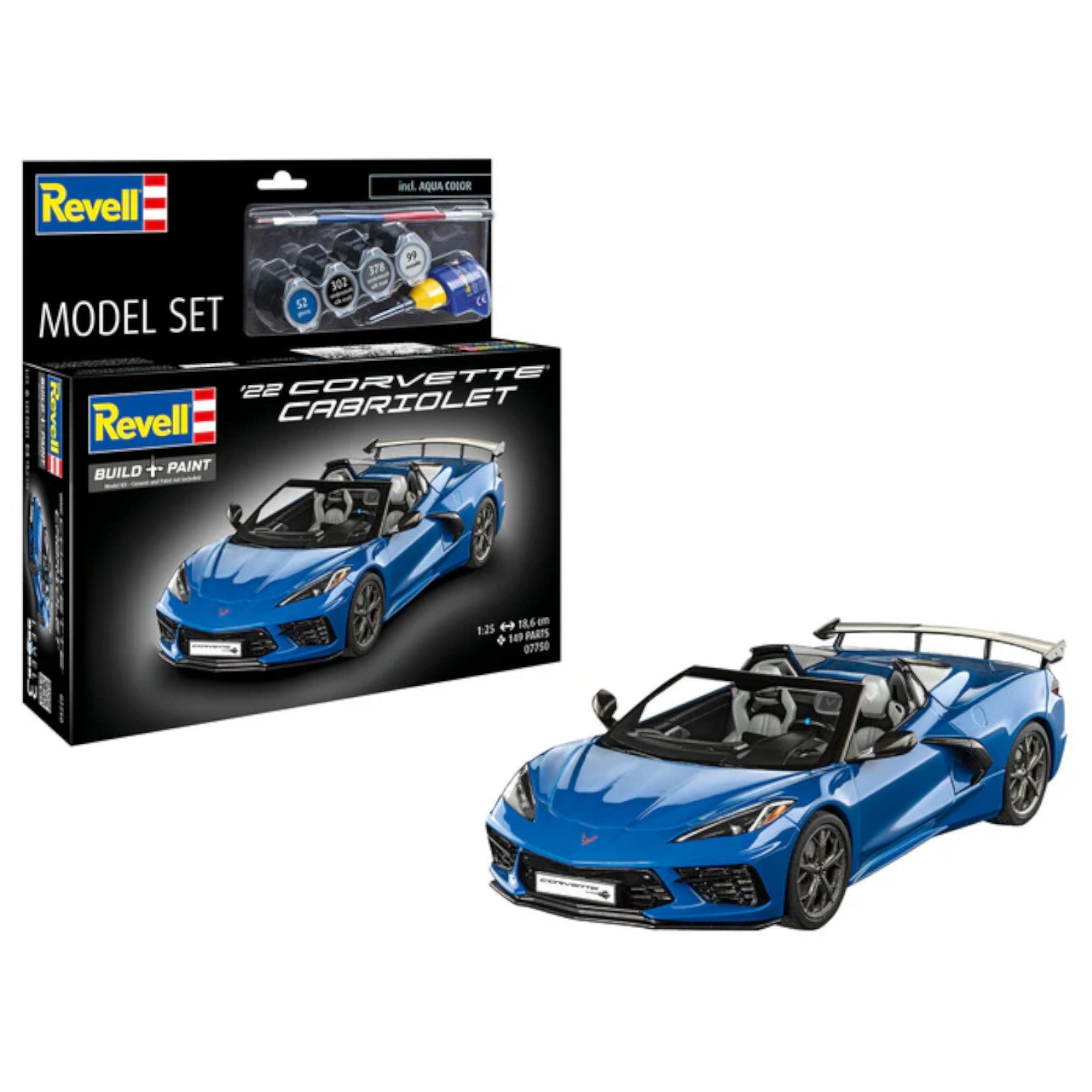Revell 22 Corvette Cabriolet Set Car Model Kit 67750