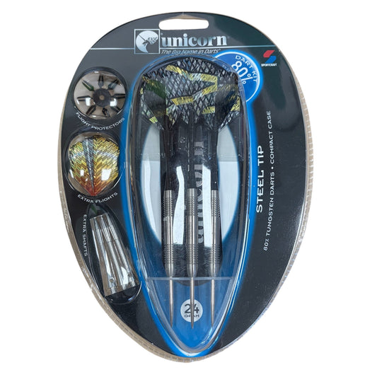 Unicorn 80% Tungsten Darts Kit with Case 24g Steel Tip Dart
