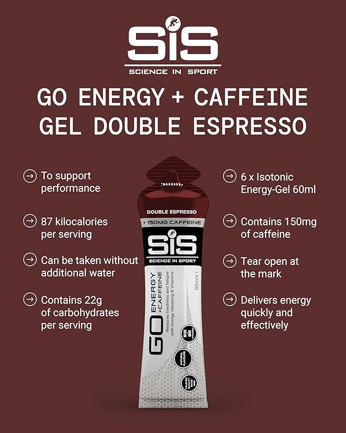 SIS Go Sports Energy Gel Plus Caffeine - Double Espresso - 60ml - Multipack
