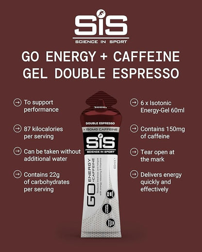 SIS Go Sports Energy Gel Plus Caffeine - Double Espresso - 60ml - Multipack