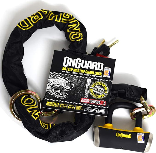 Onguard Mastiff 8019 LP Bike Chain Lock Vendu Or sécurisé