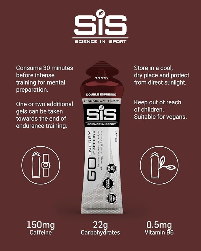 SIS Go Sports Energy Gel Plus Caffeine - Double Espresso - 60ml - Multipack