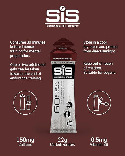SIS Go Sports Energy Gel Plus Caffeine - Double Espresso - 60ml - Multipack
