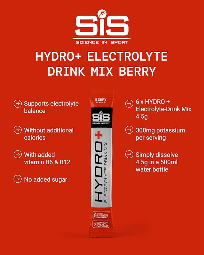 SIS HYDRO+ Stick Electrolyte Drink Mix Hydration Powder | Box of 20 x 4.5g - Various Flavours